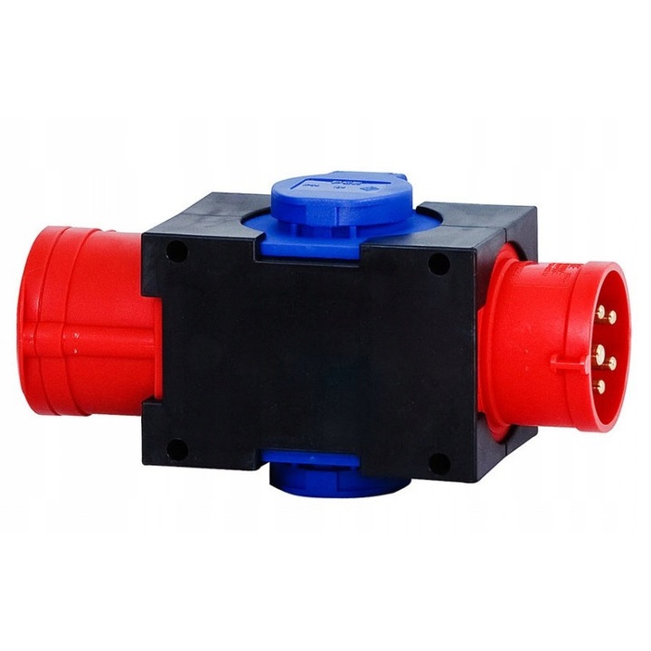 Distribuitor F-ELEKTRO, 32A 5p, 2x230V, IP44, negru