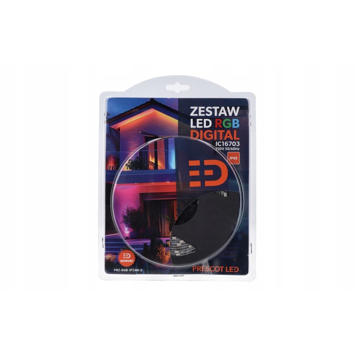 Set LED Digital RGB 24W, 5m, multicolor, IP65