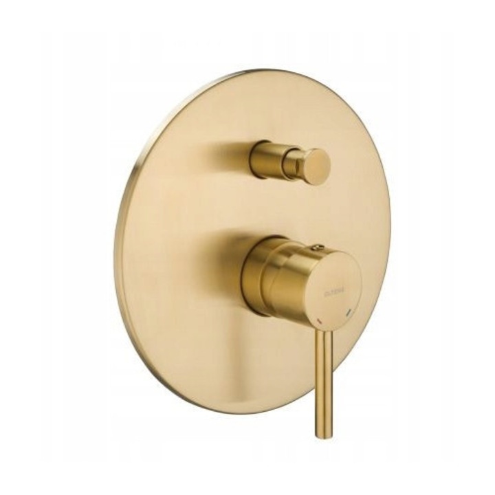 Baterie sanitara subtire Oltens Molle, unica, aur inchis, 1/2 inch, 3/4 inch