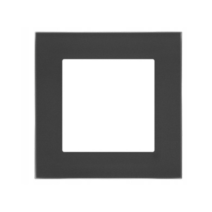 Rama unica Simon 55 Nature, sticla mata neagra, 1x, IP-44