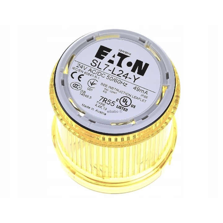 Eaton SL7-L24-Y LED 24V AC/DC folyamatos világítási modul, sárga, 73mm, 1 db-os készlet
