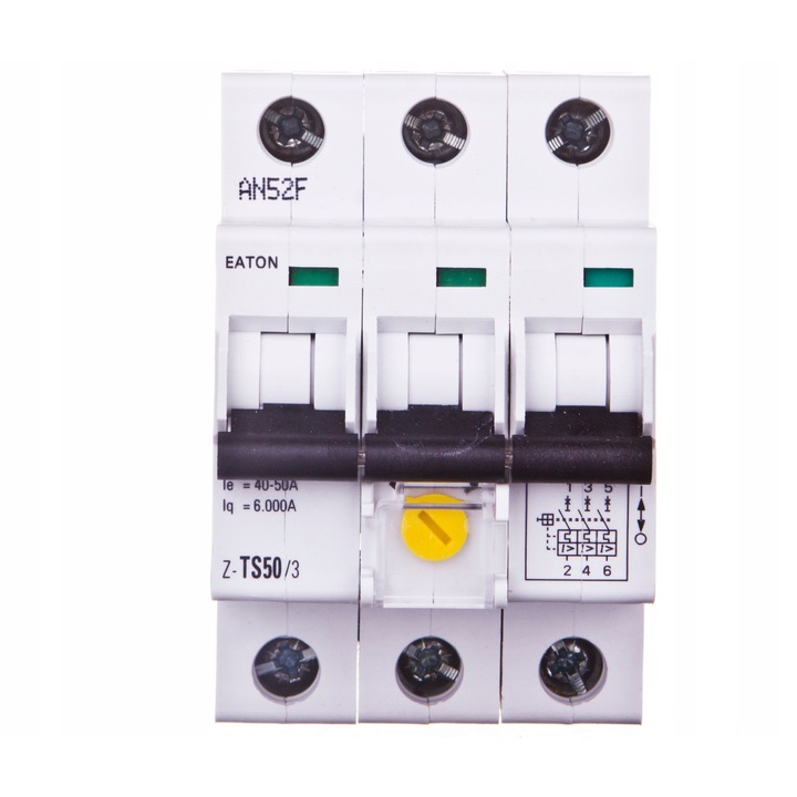 Dispozitiv de protectie Z-TS50/3, Eaton, 3 poli, 40-50A, IP20, 75x54x80mm