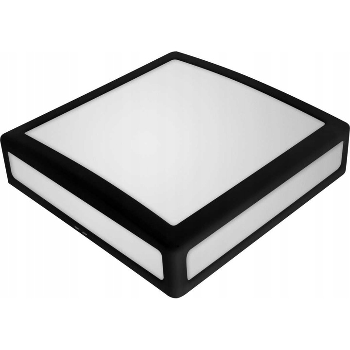 Квадратен LED плафон 27x27cm 13W 4000K 1400lm черен IP44