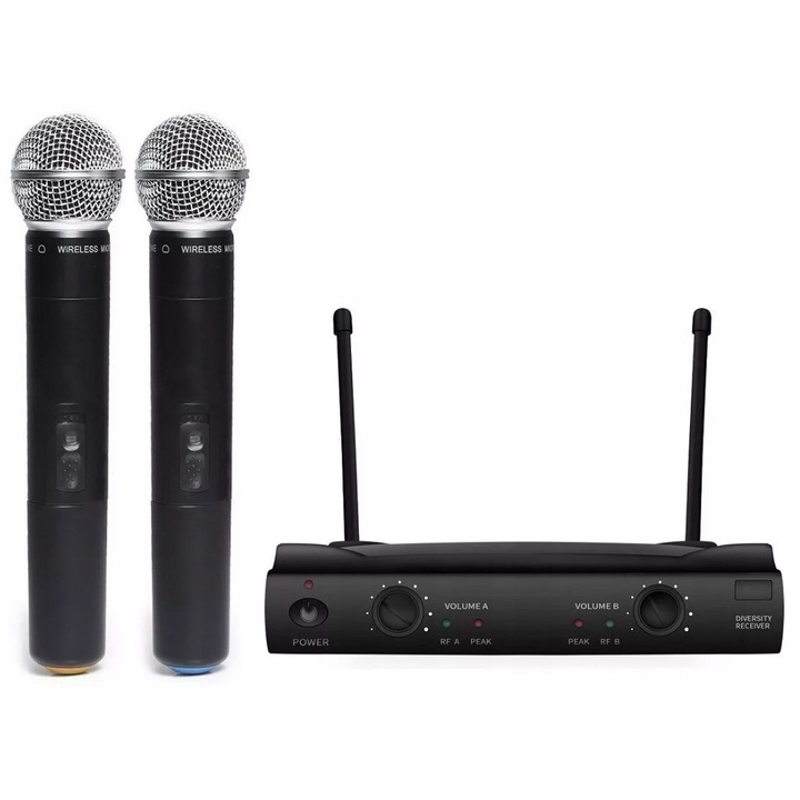 Sistem microfon fara fir, 2 canale, set microfoane