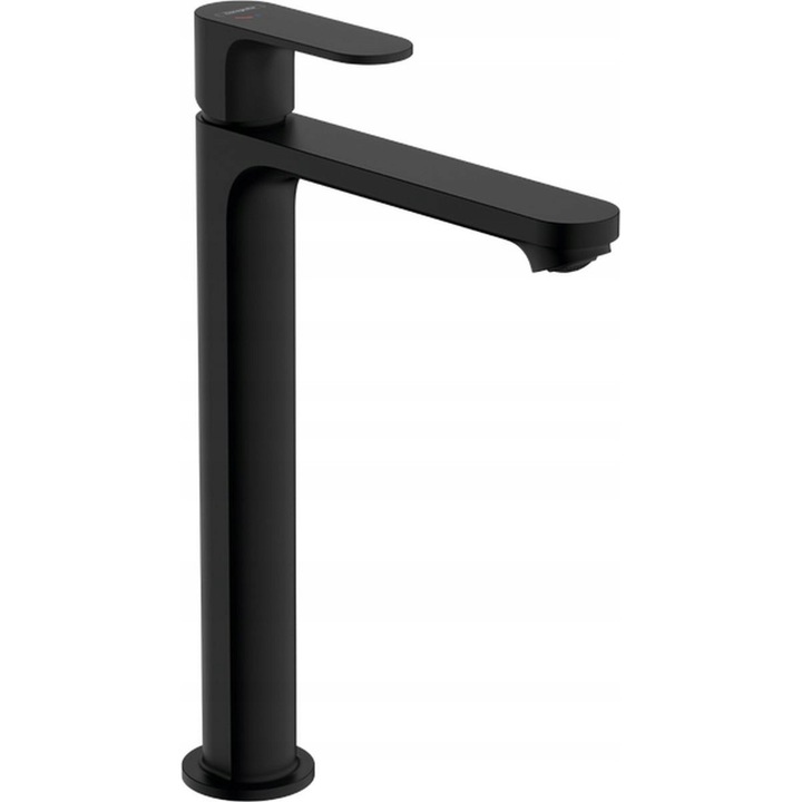 Baterie umywalka Hansgrohe Rebris S, inalta, neagra mat, 16,9x24,2cm, cu sistem de economisire a apei