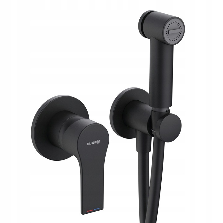 Baterie bidetowa Kludi Zenta SL, montaj podtynk, negru mat, set complet