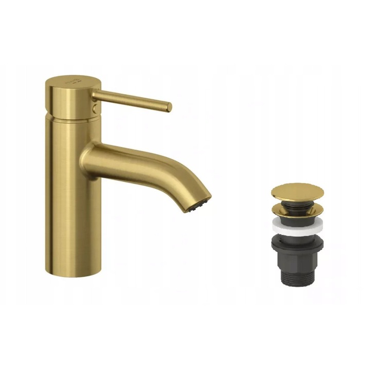 Baterie umywalkowa Kludi Bozz, zloty szczotkowany, 16x12.5cm, tip jednouchwytowa