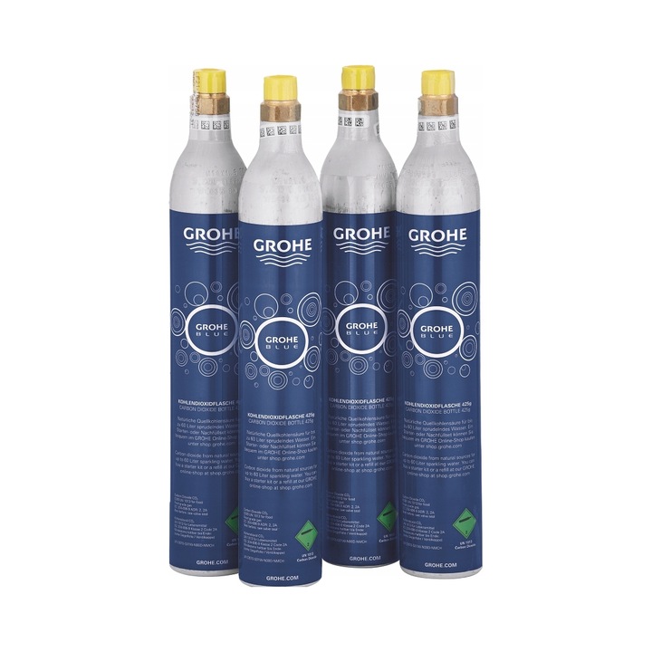 Grohe Blue CO2 patron készlet 425 g (4 darab), természetes szénsavasítás, könnyen cserélhető