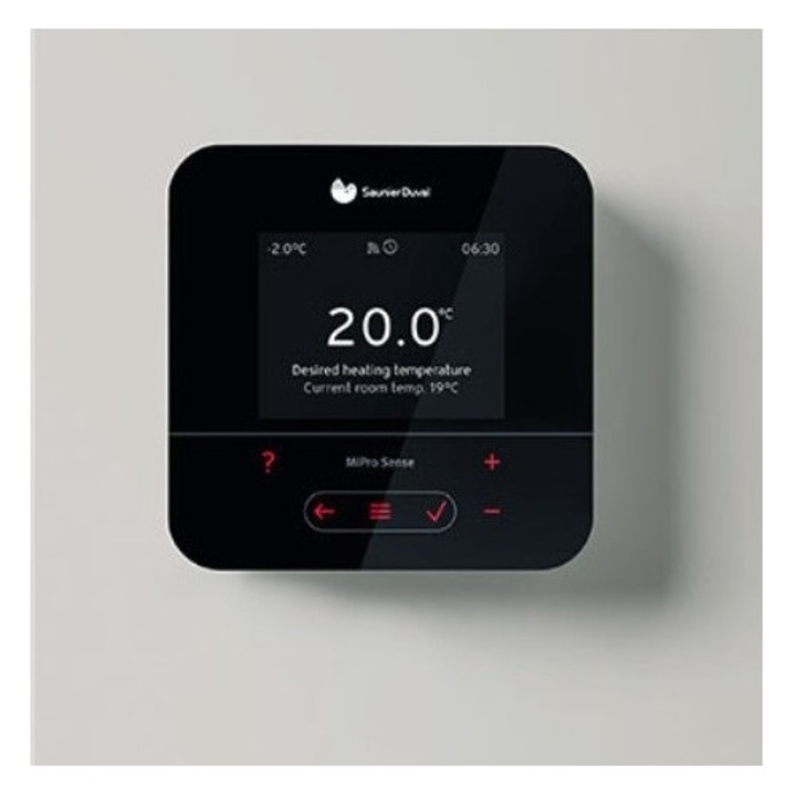 Регулатор SRC 720, Saunier Duval, интерфейс за котли Isofast и Isotwin, температурен сензор, черен