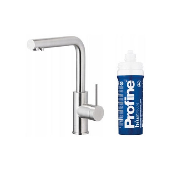 Duero Pure Basic szűrőcsap, inox, Profine Blue szűrővel, könnyű szerelés, 212mm