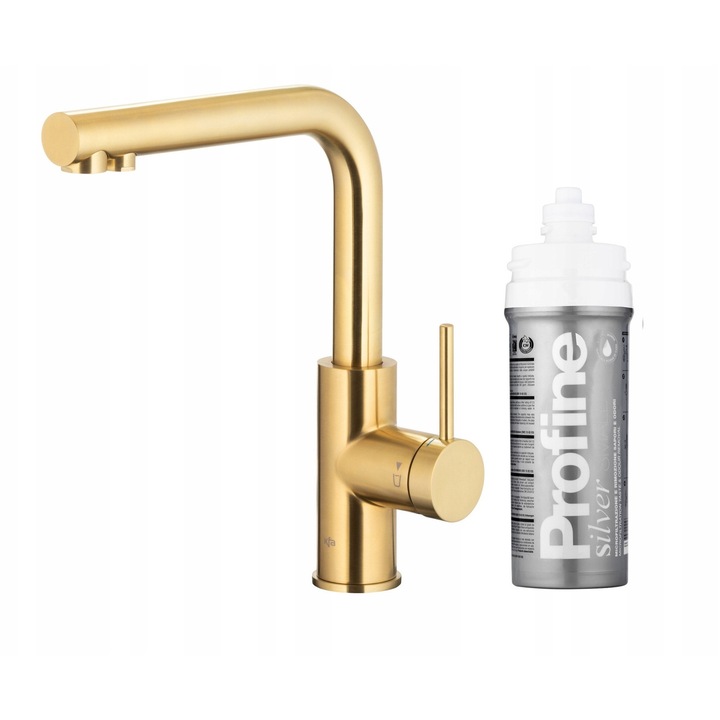 Duero Pure Basic konyhai csaptelep, PROFINE Silver S szűrő, szálcsiszolt rózsaarany, 1 lyuk, könnyű szerelés