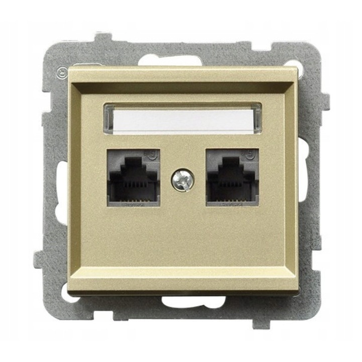 Gniazdo computerowe, Sonata, RJ45, categoria 6, sampanie, 71x71x33mm