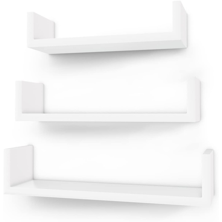 Set 3 Rafturi Suspendate, Songmics, Alb, 3x3kg-4kg-5kg