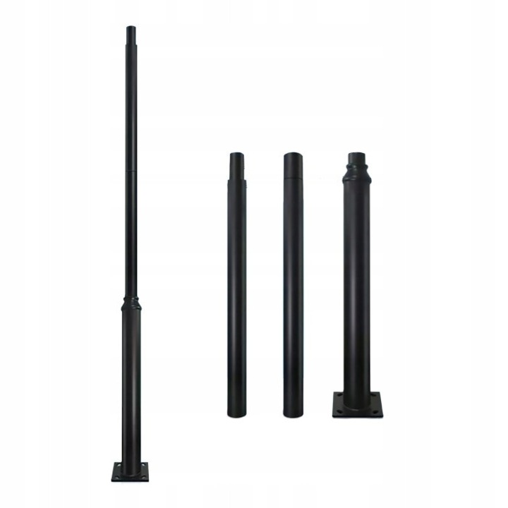 Stalp de iluminat KOBI 3m, otel inoxidabil, rotund, gri