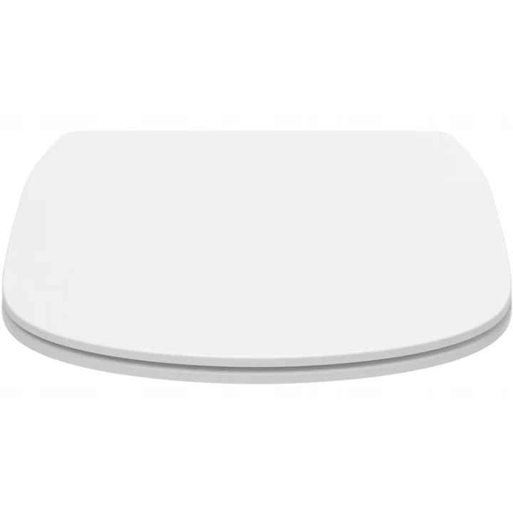 Capac WC Ideal Standard Tesi, slim, alb, cu inchidere lenta, cu balamale din otel inoxidabil