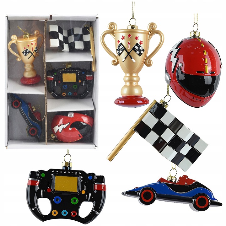 Globuri de Craciun, Kaemingk, set 7,5 cm, plastic, forme diverse