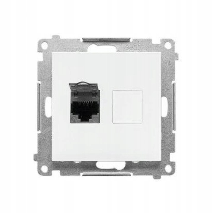 Gniazdo computer RJ45 cat.6, Simon 55, alb mat, 1 modul