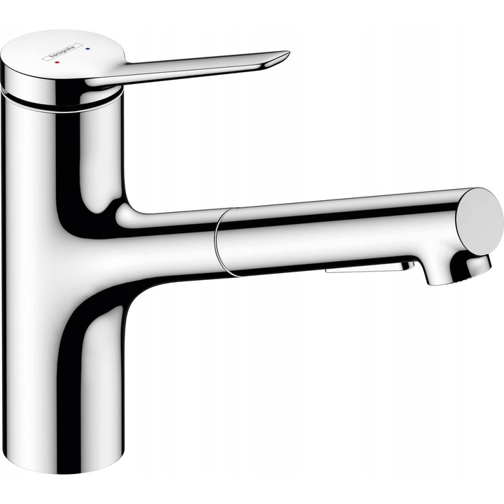 Baterie bucatarie Hansgrohe Zesis M33, cu 1 maneta, inaltime 150mm, cu duza retractabila, 2 tipuri de jet, crom