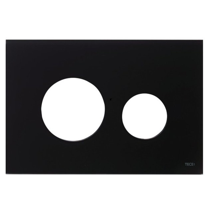 Buton de spalare WC TECEloop, sticla neagra, crom mat, montaj incastrat