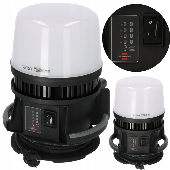 Reflector LED hibrid, Brennenstuhl, 12000 lm, IP54, 37,8x28,6x28cm, set cu 6 adaptoare