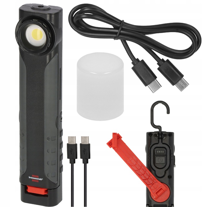 Lanterne portabila LED Brennenstuhl, 600 lm, acumulator, USB, rezistenta la apa, dimensiuni 30x10x10cm