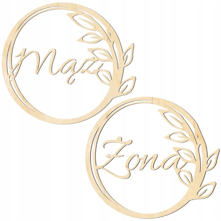 Esküvői dekorációs szett, SMX Design, "Maz" és "Zona", 50cm, natúr rétegelt lemez