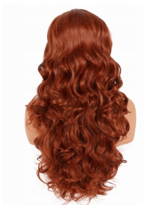 Peruca sintetica lunga ondulata roscata 60 cm, set ajustabil