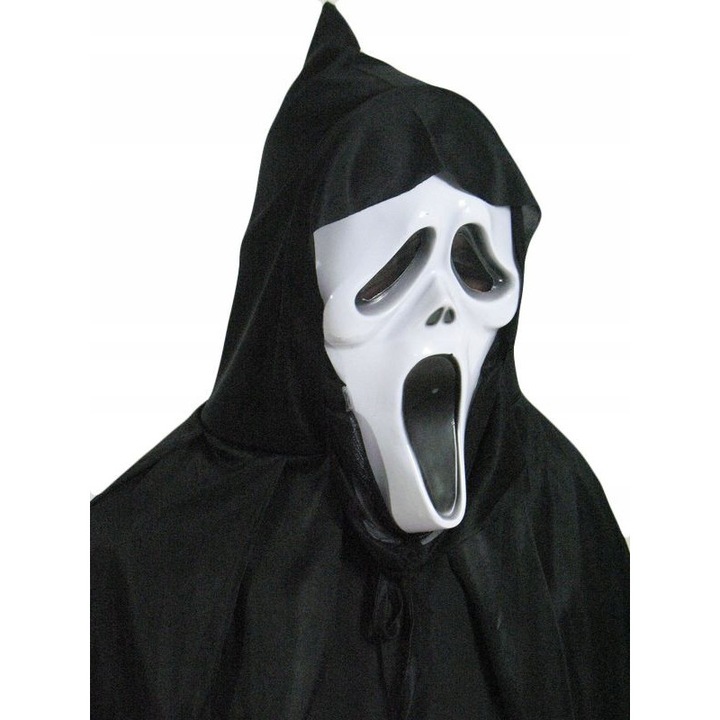 Costum carnaval Zniwiarz cu doua capete, negru, marimea L, set complet