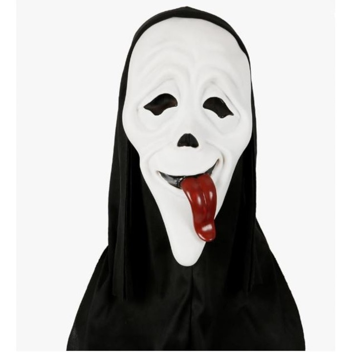 Masca Horror Ghostface, lateks, detalii realiste, alb, unisex