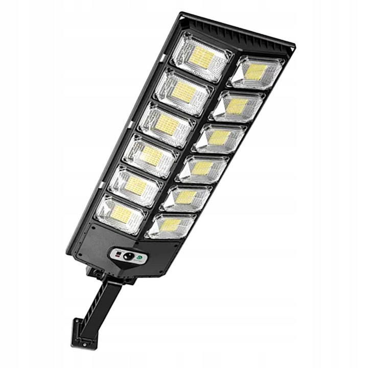 504 LED-es napelemes lámpa mozgás- és szürkületérzékelővel, 12000 LM, IP65, 4500 mAh, 6000-6500K