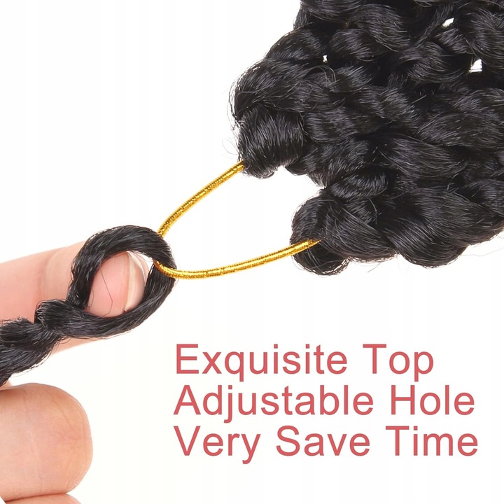 Set 8 bucati par impletit Passion Twist, 40 cm, ondulat, multicolor