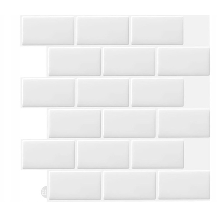 Innova dekoratív panelek, 3D öntapadós lapok, fehér, 30,5x30,5cm, 10 darabos szett