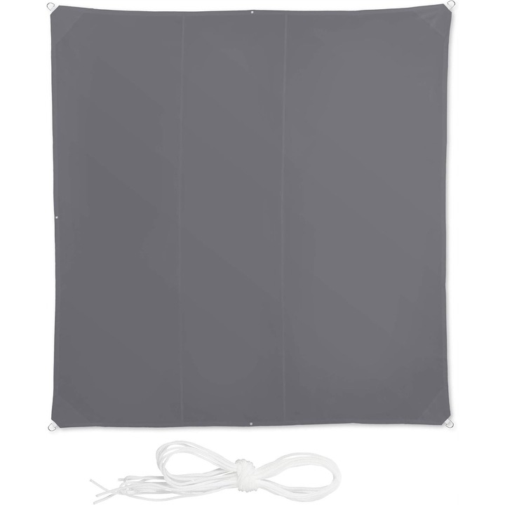 Panza pentru gradina Relaxdays, 3x3 m, gri, sintetic, impermeabil, protectie UV