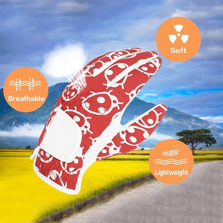 Női golfkesztyű, 3 darab, színes, XS, csúszásmentes, PU mikroszálas