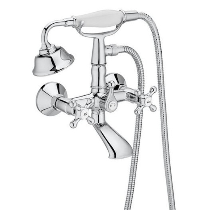 Baterie wannowo-natryskowa Roca CARMEN, mosiadz, 140 mm, crom, cu set natryskowy