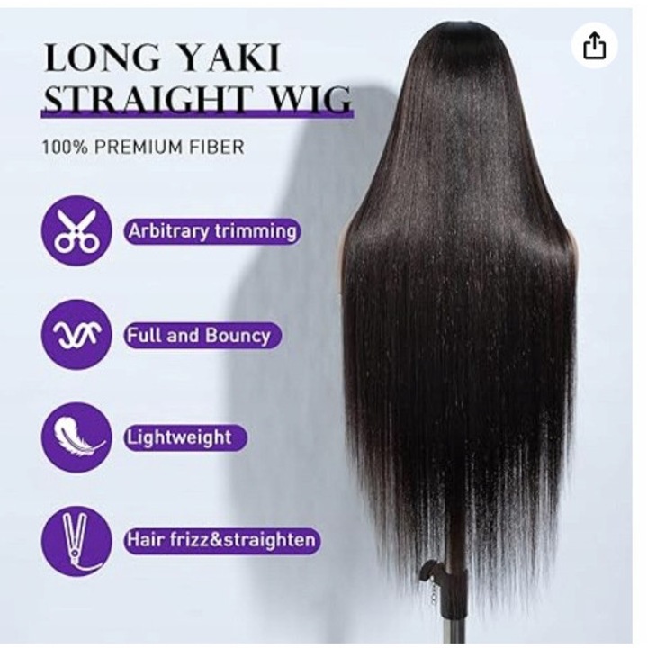 Peruca lunga cu dantela, Joedir, 70cm, culoare ciocolata, dimensiune medie, set cu caciula