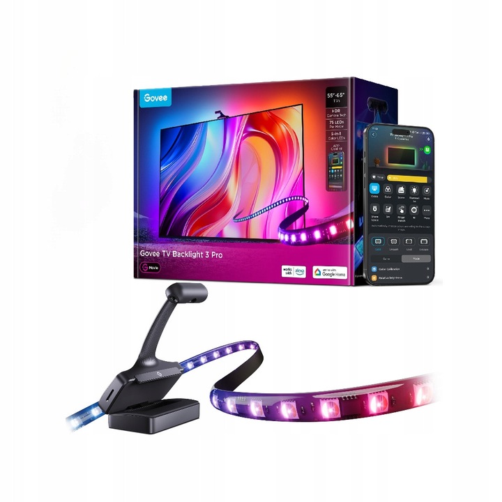Banda LED GOVEE TASMA RGB 3 PRO 55-65'' cu aplicatie