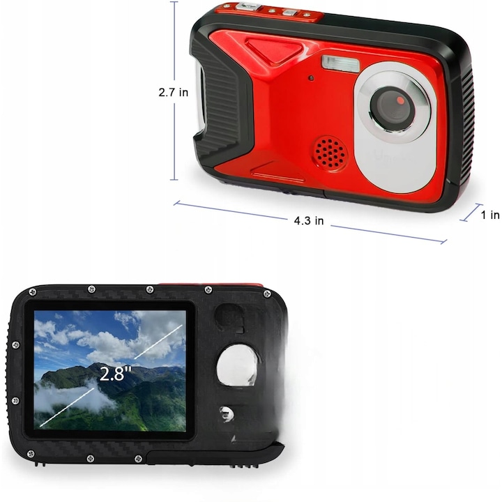 Aparat digital compact 48MP, 64GB, camera video pentru vlogging, 2,4 inch