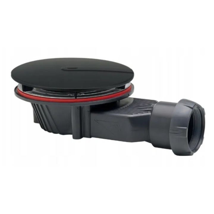 Syfon brodzikowy Schedpol 90 mm, negru mat, 40 mm inaltime, capacitate 33 l/min