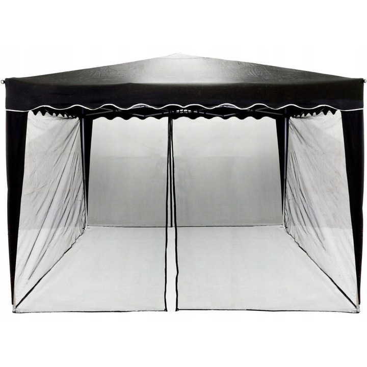 Moskitiera neagra pentru pavilion 3x3m, Instent, 12m lungime, 2m inaltime, material poliester