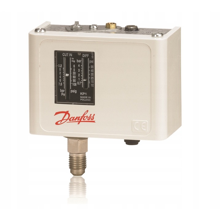 Danfoss KP1 nyomáskapcsoló 060-110166, 6 inHg - 108 psig, IP44, 1/4"
