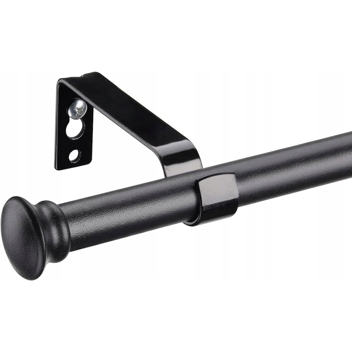 Set karnisze negre 2 bucati, 122x213cm, pentru feronerie, suporta perdele grele