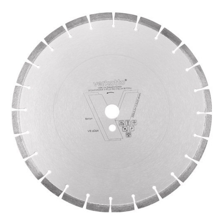 Tarcza diamantata segmentata V-PLUS 350x3.2x25.4mm pentru beton