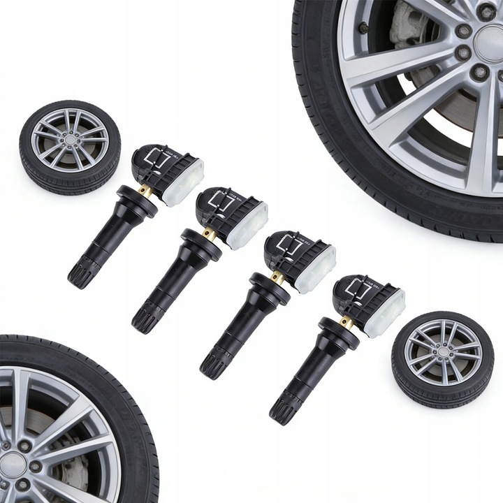 Set 4 senzori presiune roti pentru Ford C-Max, Fiesta, Focus, Mondeo, Kuga, negru