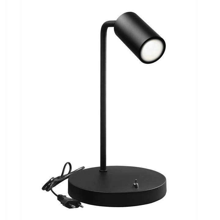 Lampa birou Maclean MCE370, GU10, rotunda, neagra, 35x20cm, cu intrerupator