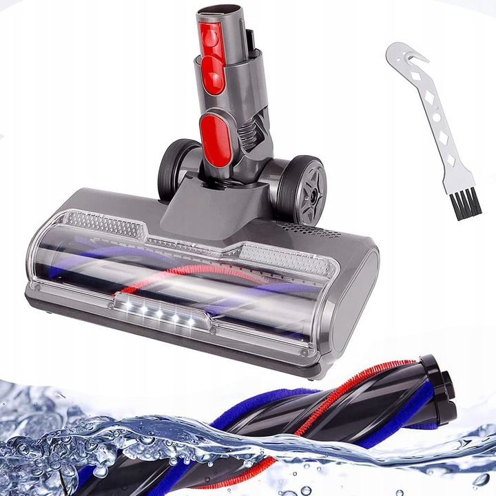 Perie turbo moale LED pentru aspirator Dyson V7 V8 V10 V11 V15, gri, 29x25,5x5,7cm