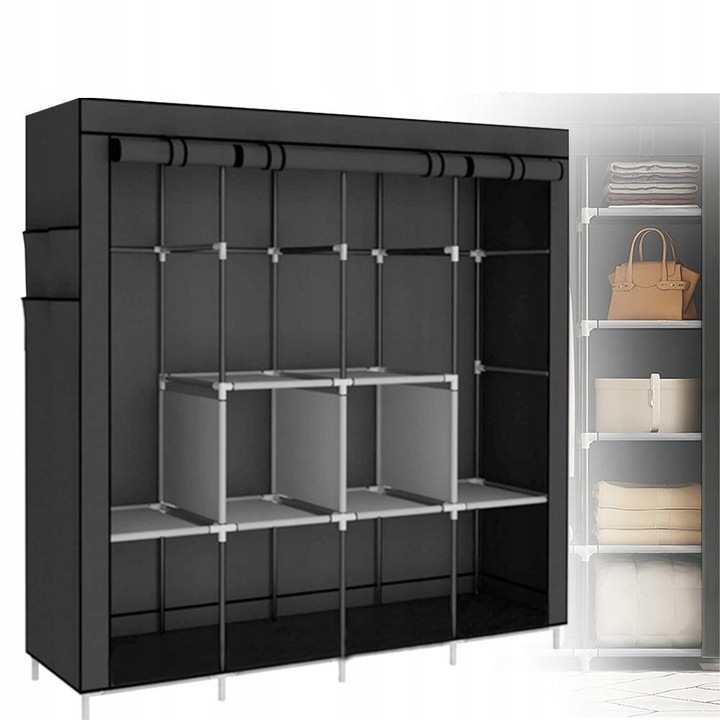 Dulap textil BEDEE XXL, 170x170x45cm, pentru haine