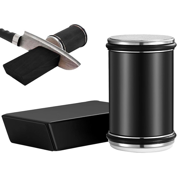 Ascutitoare cutite BEDEE, set compact, 15/20 grade, negru, 1,5x5,5x9cm