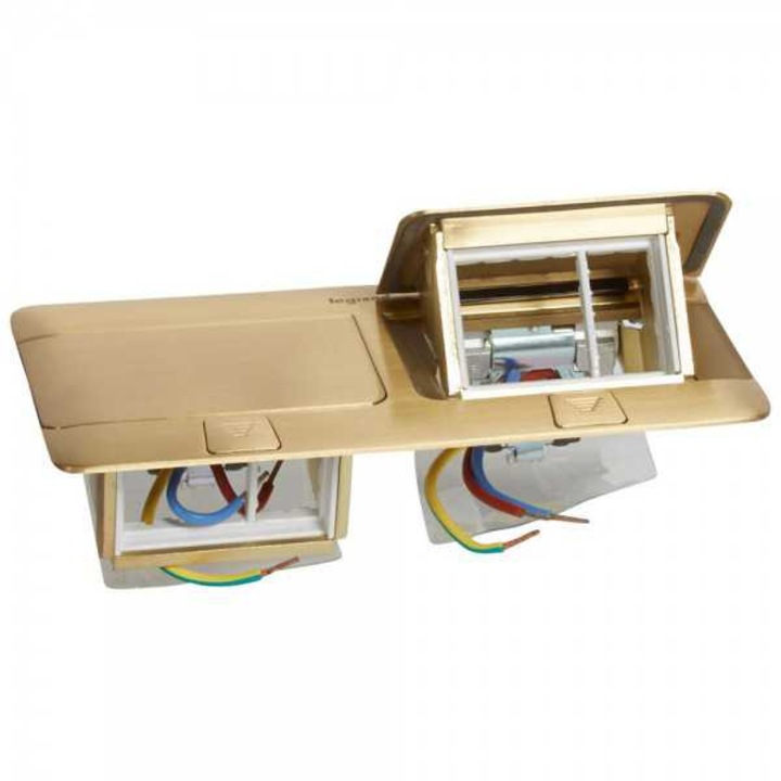 Puszka Pop-up 6 module, mosiadz, Legrand, 2x3, pentru montaj in podele sau mobilier