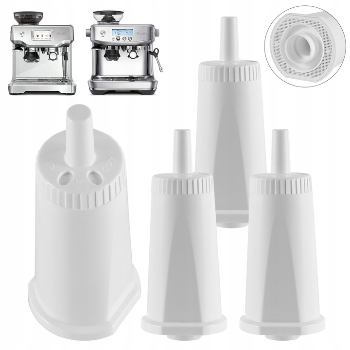 4 db vízszűrő eszpresszógépekhez, kompatibilis a Sage-dzsel, eltávolítja a klórt és a szennyeződéseket, védi a készüléket